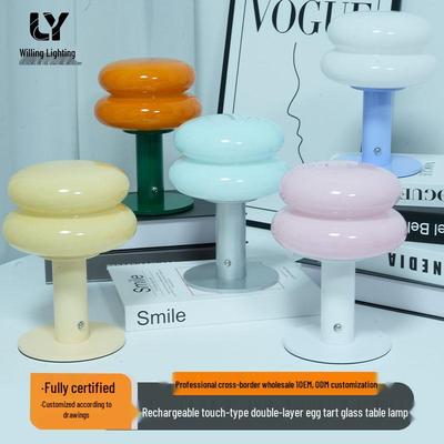 Korean Style Glass Table Lamp for Girls - Decorative Light for Living Room and Bedroom