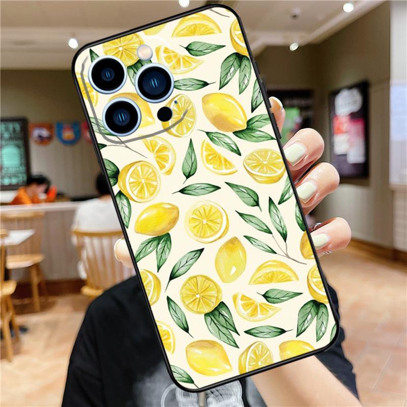 Fruit Lemon Case For iPhone 17 16 15 14 13 12 11 Pro Max Mini Plus 16e 17 Air Bumper Cover Accessories