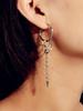 New, Long Fringed Rivet Earrings, Metal Circle Ball Earrings, Bulletproof E8019.