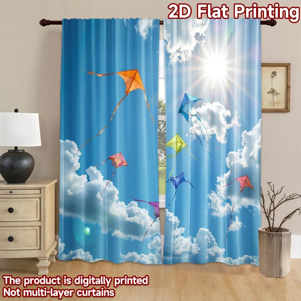 2D flat Photography Backdrop Popular Tapestry Colorful Kites in Sky 100% Polyester Birthday Party Perfect for Indoor
