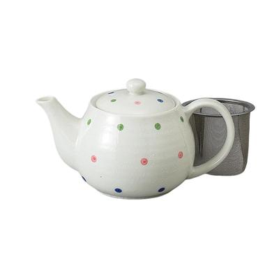 Ale-net Teapot, 350cc, Polka Dot Light Snow Pattern, Lightweight, Porcelain, Stylish