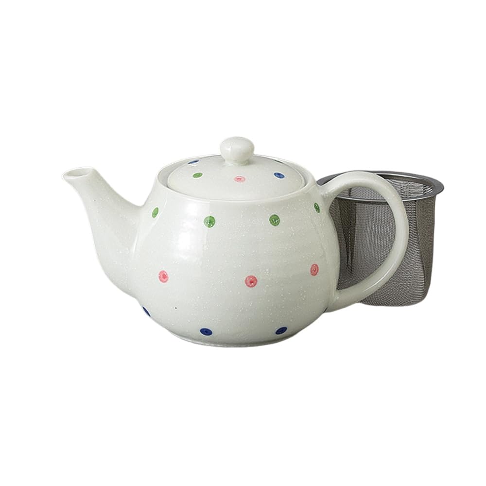 Ale-net Teapot, 350cc, Polka Dot Light Snow Pattern, Lightweight, Porcelain, Stylish