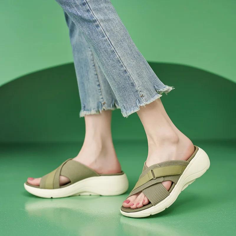 Fashion Shoes for Women 2025 Summer Fashion Women Slip on Platform Sandals Casual Non-slip Wedges Shoes 35-41 Sandalias De Mujer