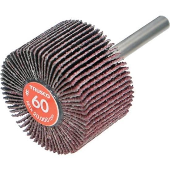 TRUSCO Economy Flap Shaft Diameter Outer Diameter 40mm x Width 25mm x Shaft Length of Wheel, 6mm, 35mm, #60 (Pack 5) EF4025-60