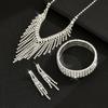 Bridal Jewelry Set Wedding Necklace Earrings Bracelet Ring Set Accessories