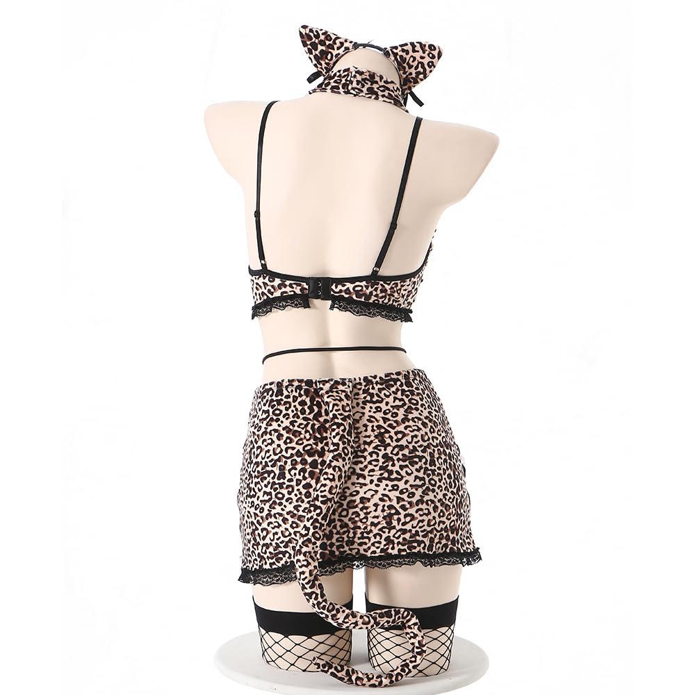 Cat Sexy Cosplay Erotic Extremely Erotic Cat Tiger Leopard Print Maid Clothes Training Temptation Lingerie Underwear Moe Moe Bodycon Baby Doll Costume