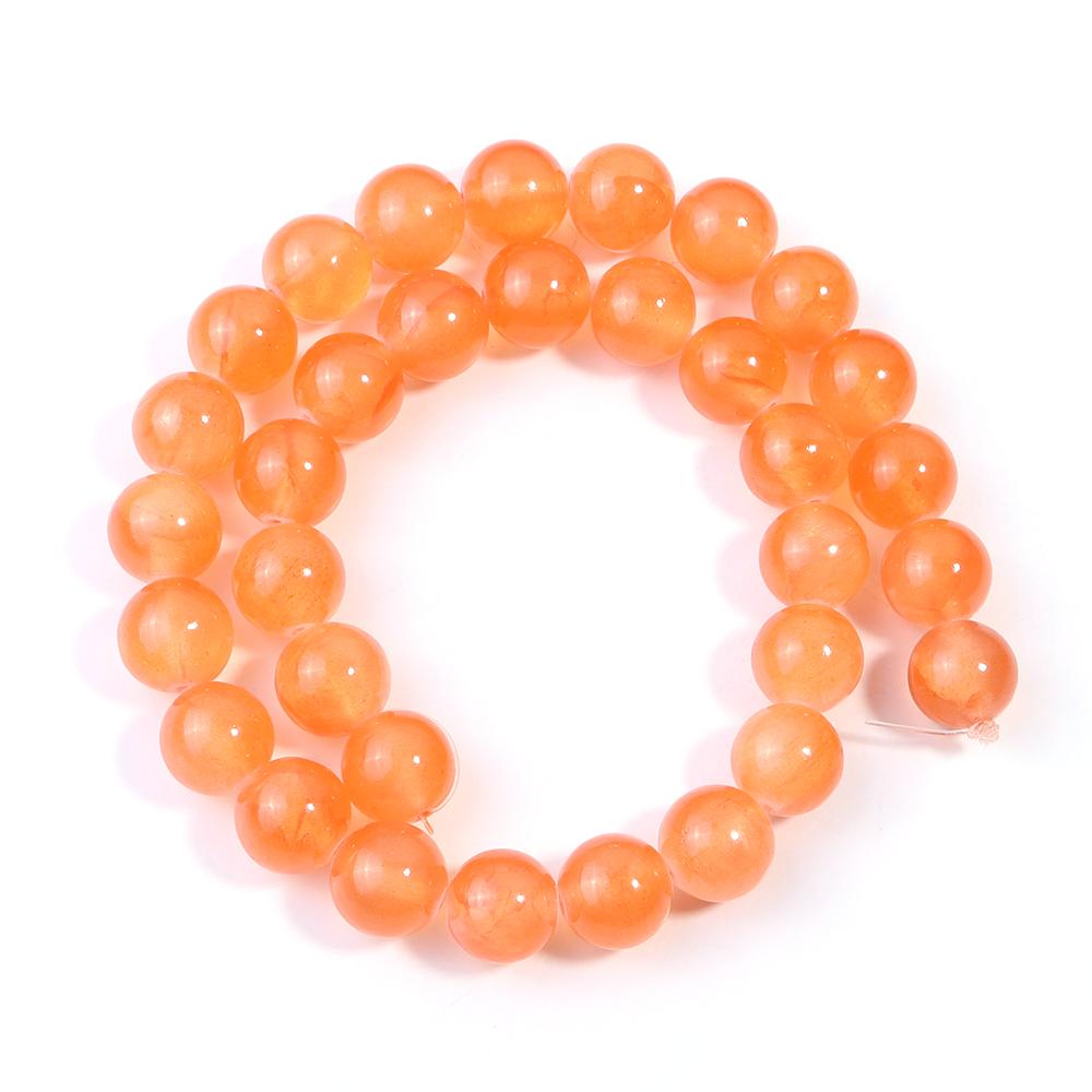 1 Strand 4 6 8 10 12mm Natural Stone Beads Orange Jade Round Loose Gemstone Beads For Jewelry Making DIY Bracelets Accessories