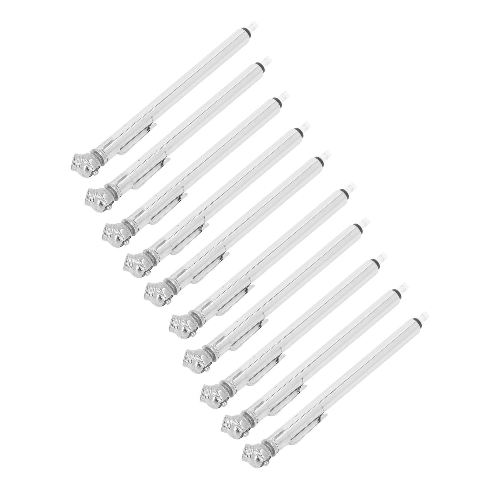 

10Pcs Pencil Tire Pressure Gauge Bulk 5‑45PSI with Sealed Zinc Alloy Nozzle Silvery Stainless Steel Tube Body for Car