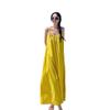 Seaside vacation sexy backless suspender dress women's summer new loose a-word skirt gentle yellow long skirt