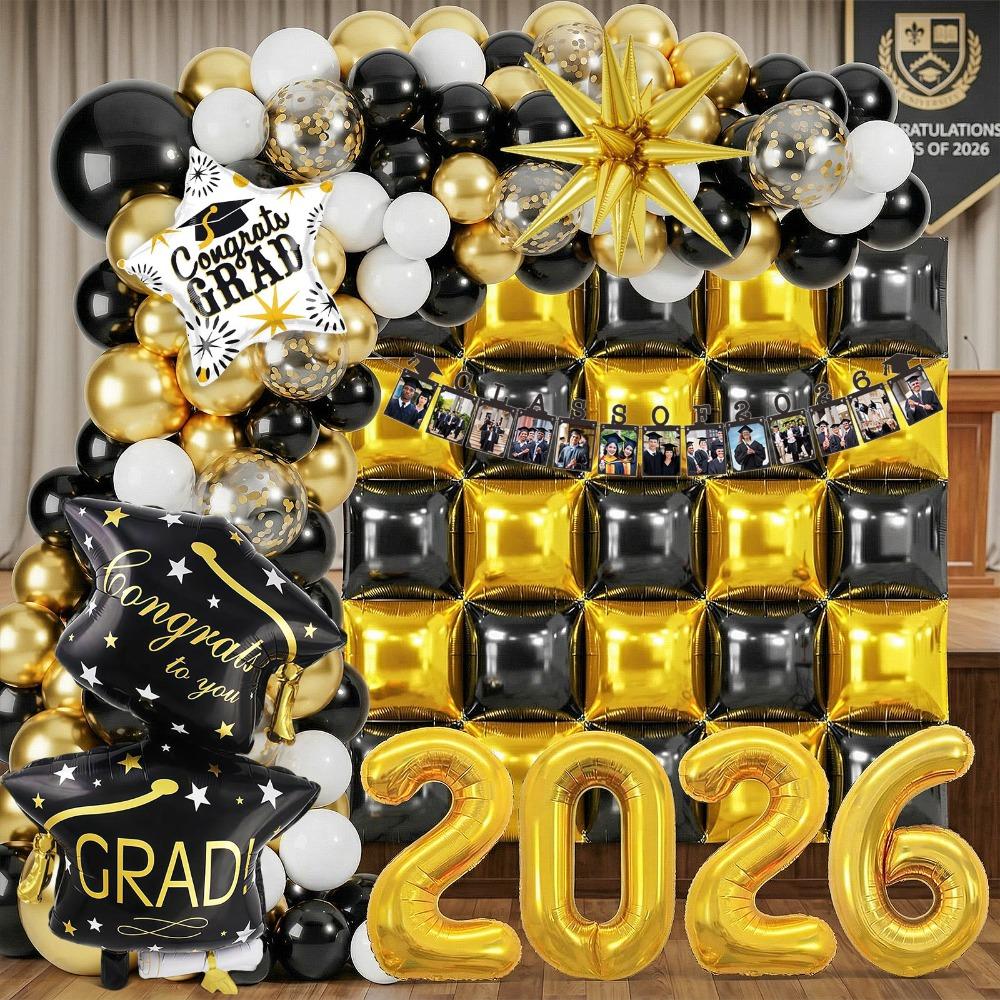 

120Pcs Graduation Decorations Explosion Star Class of 2026 Balloons Graduation Celebration
