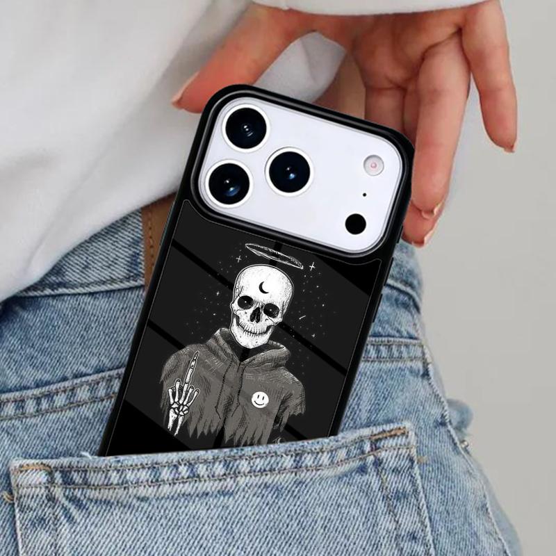 Cute Skull Phone Case for iPhone 16e 15 14 13 12 17 Pro Max Plus Air 17pro Cover Coque