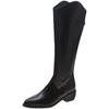 Fashion Shoes for Women Biker Black Long Pointed Toe Winter Knee High Shaft Footwear Ladies Boots Work Gothic Chic and Elegant Cosplay