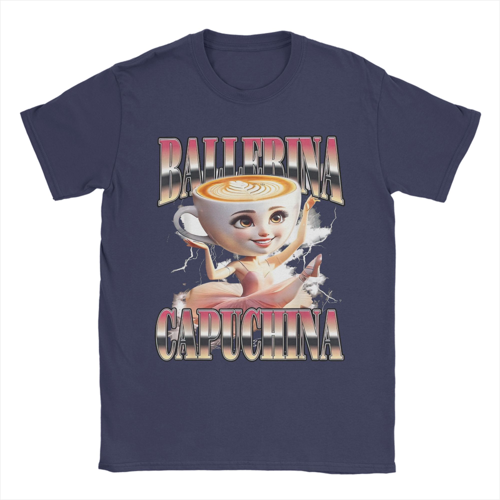 

Men s Ballerina Cappuccina Italian Brainrot Meme T Shirts Cotton Tops Funny Short Sleeve Crewneck Tee Shirt Plus Size T-Shirt 4XL