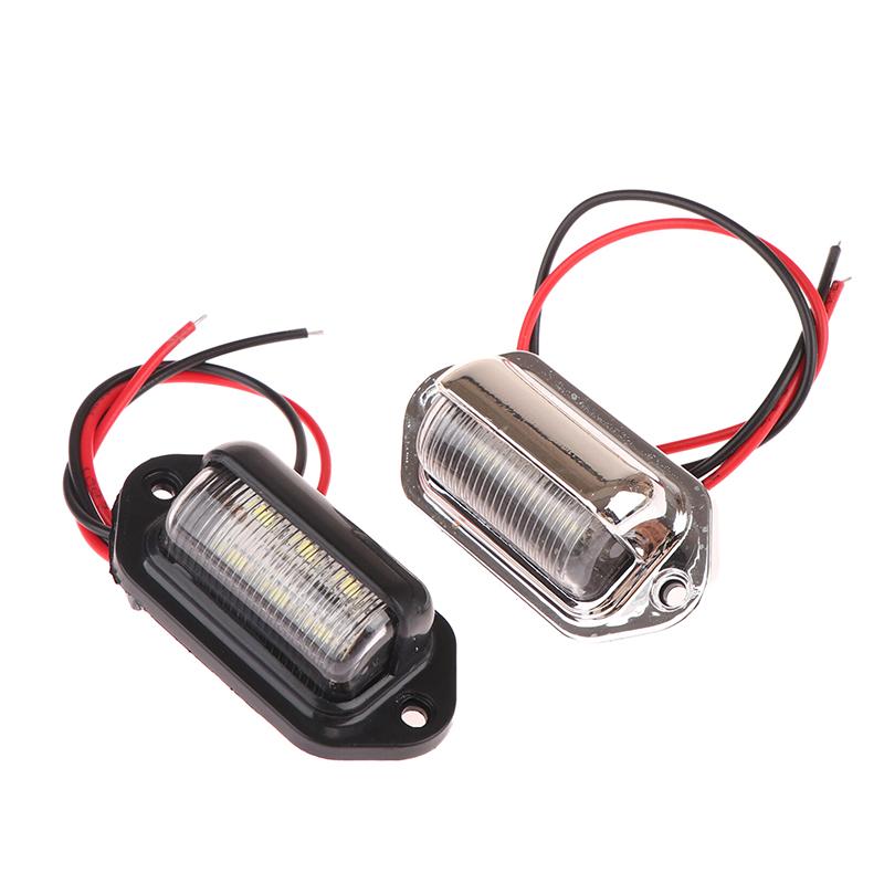 2Pcs 6Led Truck License Plate Light Car Truck Bus Trailer Tail Lamp Side Bulb 12-24V Motorcycle Signal Light Car Accessories