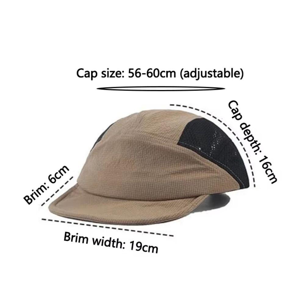 Short Brim Baseball Cap Breathable 5 Panel Hat Japanese Mesh Sun Hat  Camping Fishing