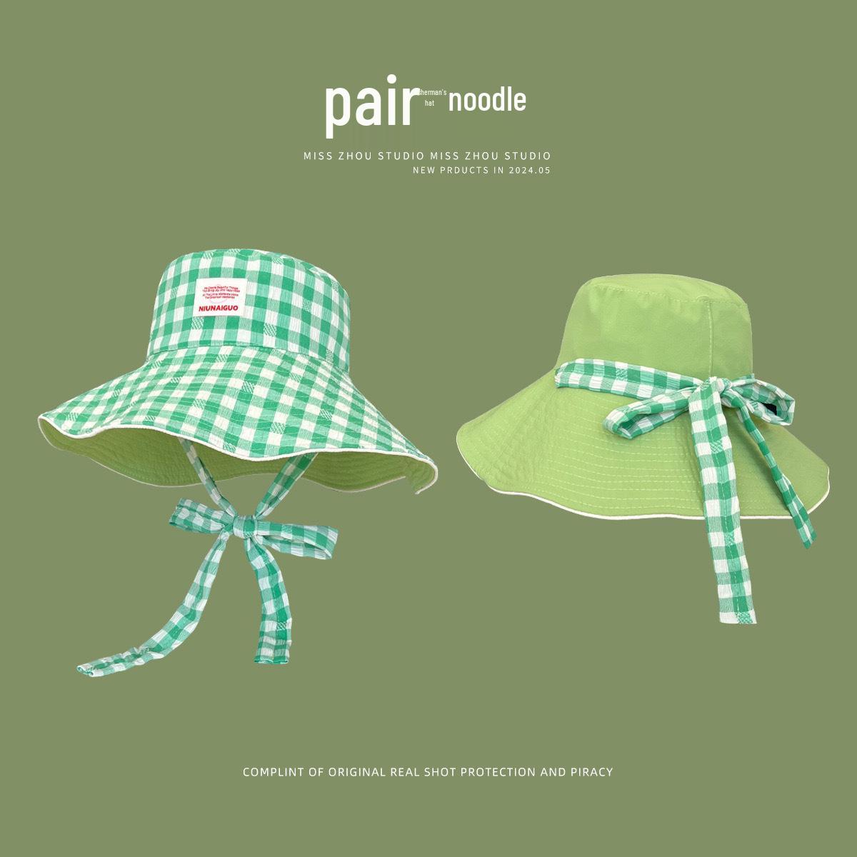 

Women s 2025 Korean Plaid Knitted Sun Hat: Summer Outdoor Travel Vacation Sunscreen Protection One Size 56-58
