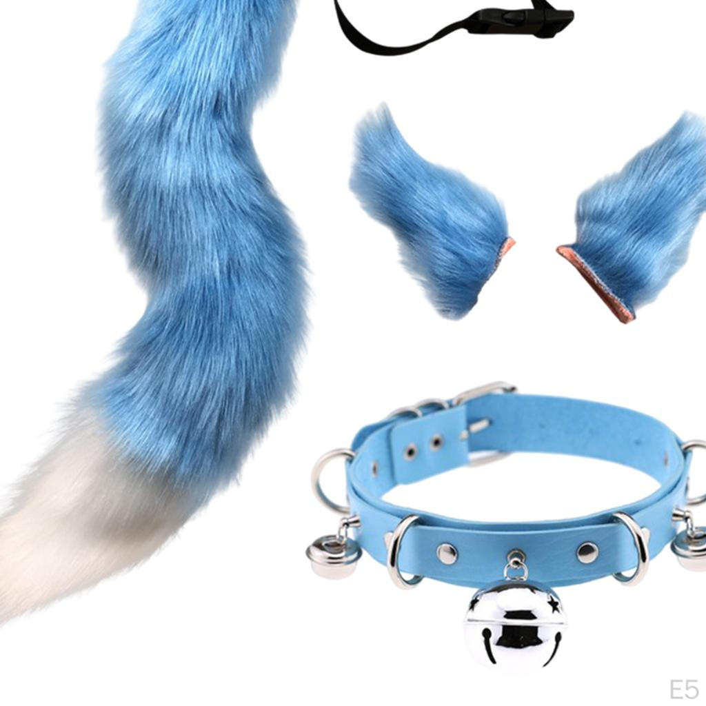 Kostýmní sada s ušima a ocasem, sponka do vlasů, maškarní kostým, cosplay, unisex, pro děti a...
