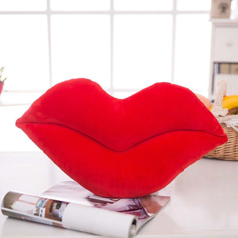 

Charming Red Lips Plush Cushion Pillow Made From Ultra-soft Plush Material червоний