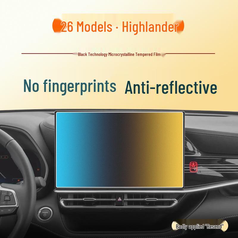 Toyota Highlander Navigation Screen Protector - Tempered Glass Film for 26 Models.