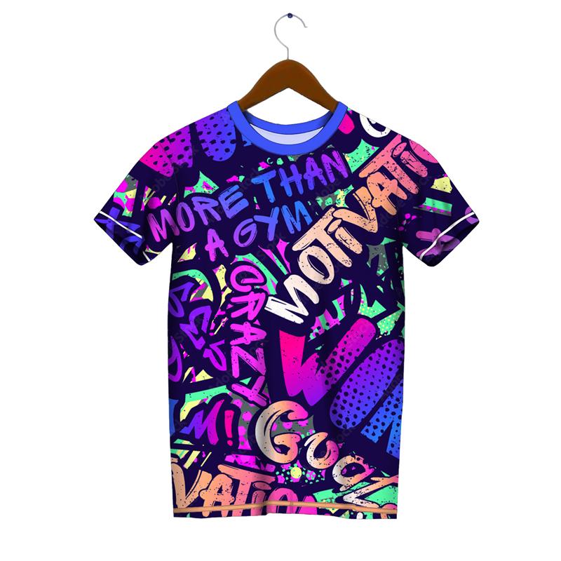 Trend Graffiti Graphic T Shirts For Men Fashion Summer Short Sleeve 3D Printed Kids T-shirts Cool Streetwear Hip Hop Tees Tops