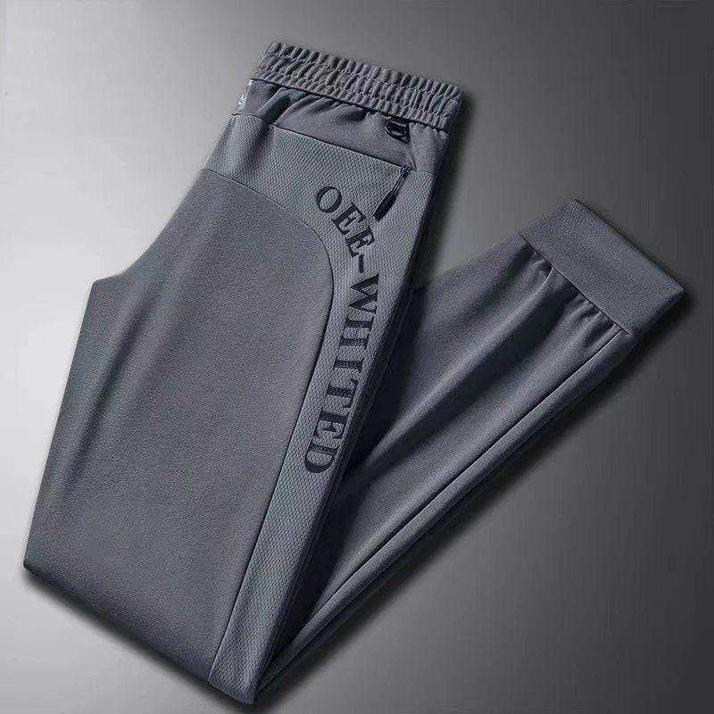 

Новые мужские брюки Ice Silk, летние, тонкие, быстросохнущие, спортивные, повседневные, свободного кроя, с драпировкой, с кондиционером XL серый