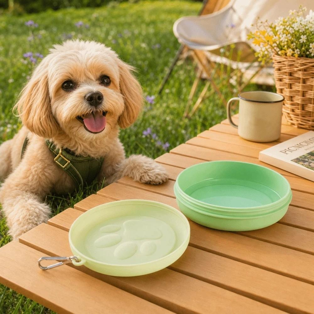 Dual-Purpose Dog Food Feeding Leak-Proof Portable Pet Travel Bowl 2-in-1 Design With Lid Cover Outdoor Pet Bowl Traveling