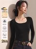 Women's Slim Fit German Fleece U-Neck Base Layer Top - Black, 2026 Autumn/Winter Collection