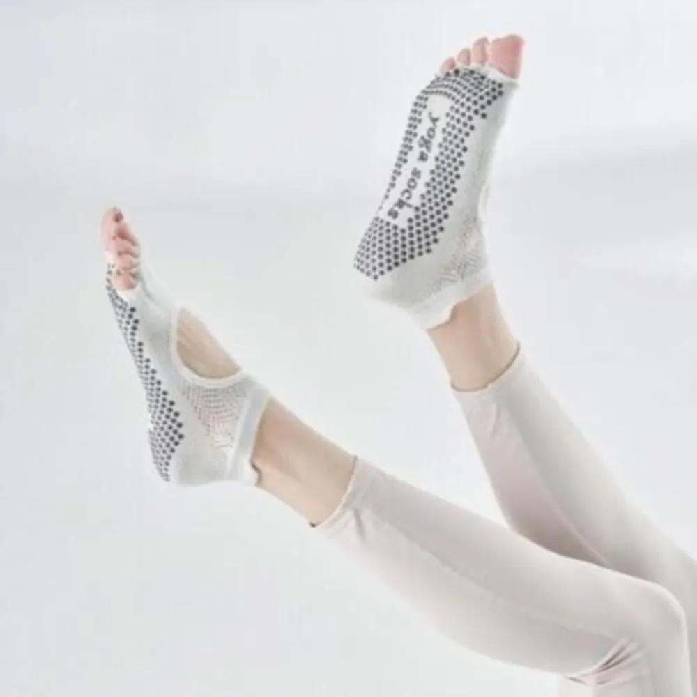 Women s silicone non-slip open-toe toe socks Purple
