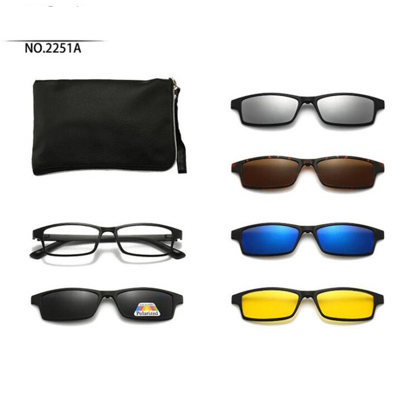 2251 Magnet Clip Square Small Frame High Performance Myopia Eyeglasses 0 -0.5 -0.75 -1.0 -1.5 -2.0 -3.0 -4.0 -5.0 To -6.0