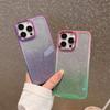Capa de celular com glitter gradiente brilhante para iPhone 14, 13, 12, 11 Pro Max, 14 Plus, 14Pro, à prova de choque, de silicone transparente, 2 em 1