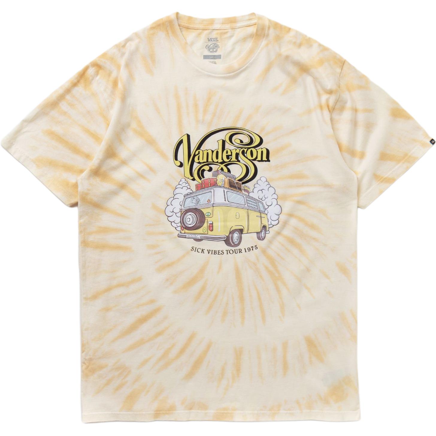 

Прямая повседневная футболка с короткими рукавами Vans Anderson Paak Tie-Dye с мультяшным принтом, мужские топы, желтый VN0A7PTVYK01