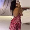 European and American Summer New African Spice Girl Style Neck Halter Ruffle Edge Print Dress