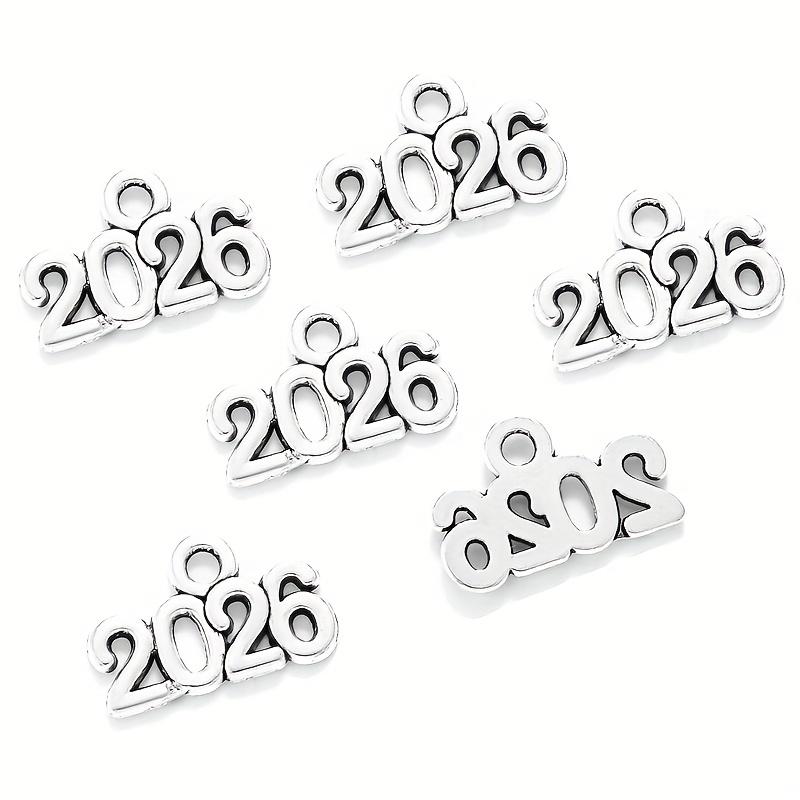 Exquisite and Stylish 2026 New Year Character Metal Charms for Women's DIY Jewelry, Bracelets, Keychains - Creative Gift Making