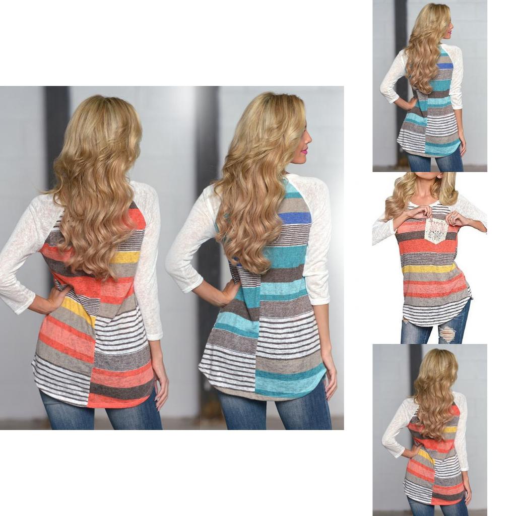Womens Casual Cotton T Shirt Loose Fit Fashion Shirt Long Sleeve Top For Daily Wear