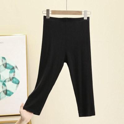 Women's High Waist Capri Pants Slim Fit Leggings Soft Modal High Stretch Solid Color Summer Casual Anti Chafing Safety Bottoms