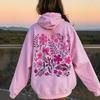 European Pink Flower Hoodie - Cute Design
