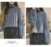 Four-Strand Brushed Wool Turtleneck Sweater: Light Luxury, Loose Fit for Women, Perfect for Autumn and Winter.