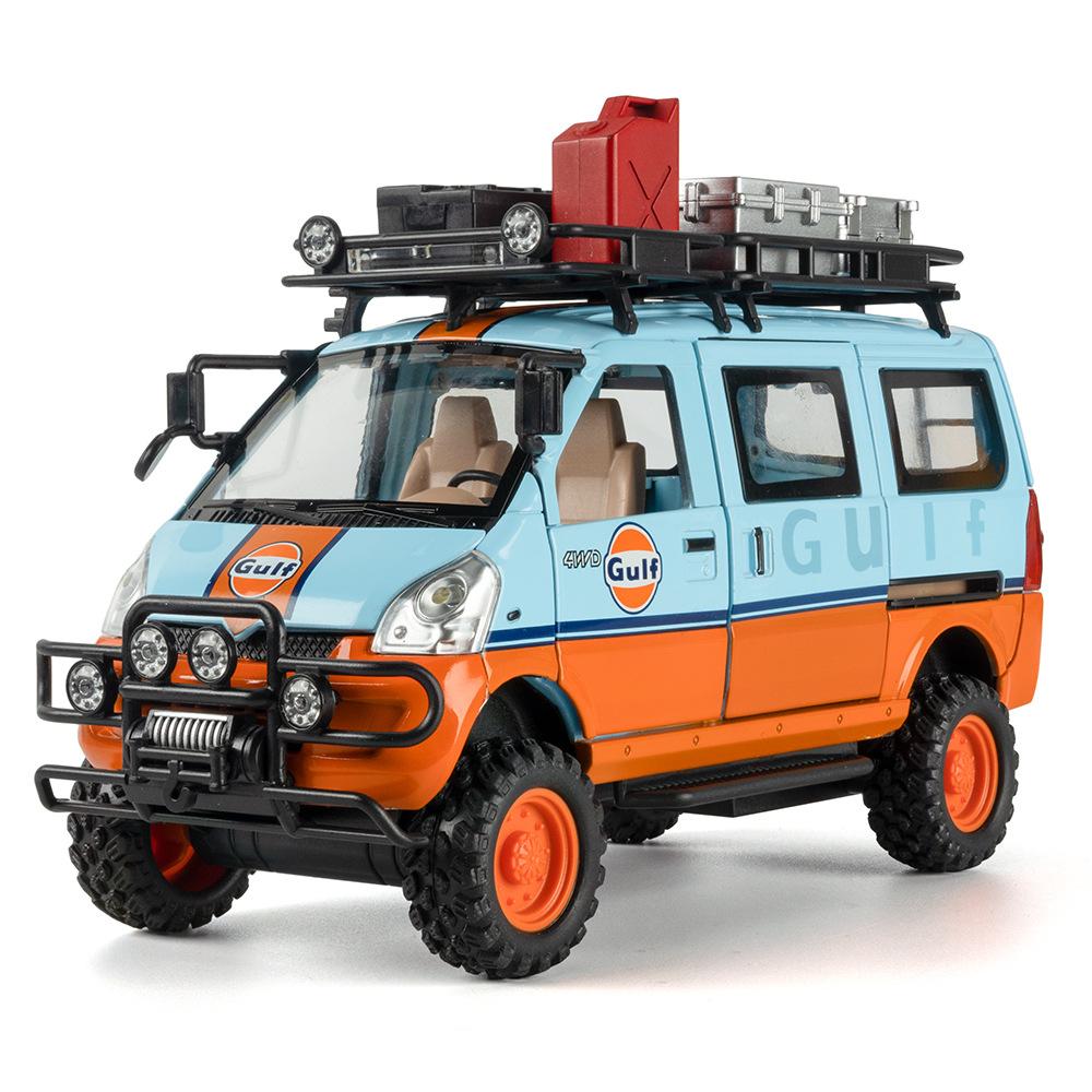 

1/24 WuLing VAN Позашляховик Металева Модель Автомобіля Іграшка Литі Металеві Іграшки Автомобиль зі Звуком та Світлом для Дітей Транспортний Засіб синій/помаранчевий