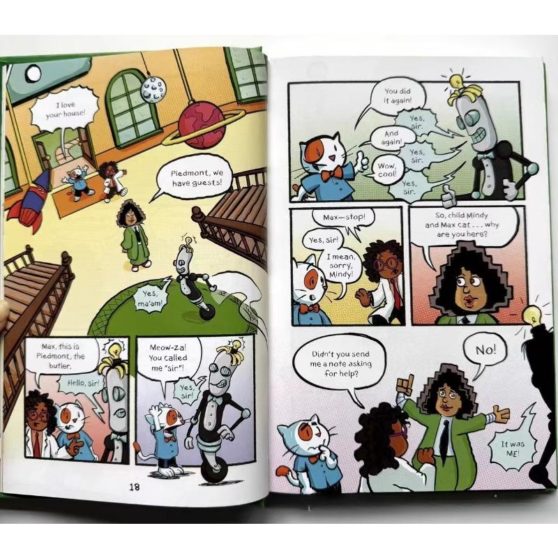 5 Volumi Supereroe Max Gatto Libri Max Meow Bambini Inglese A colori Fumetto Storia d'avventura Copertina rigida