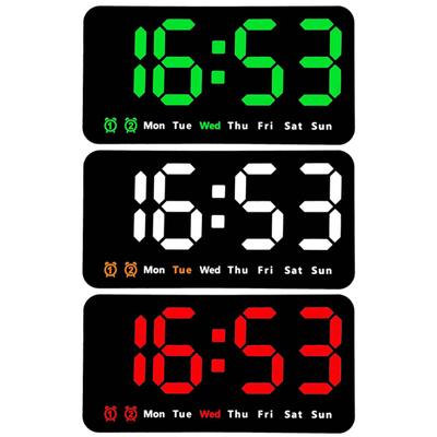 LED-Digital-Wanduhr mit 2 Alarmen, großes Display, Wecker für Wohnzimmer, Büro, Klassenzimmer, Fitnessstudio, Shop-Dekoration