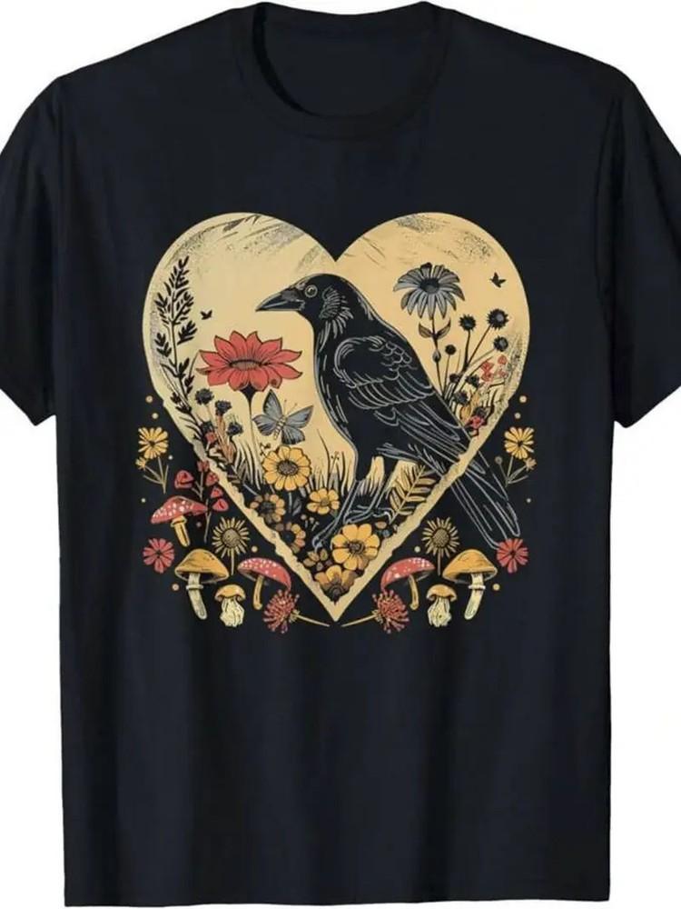

Black Crow039;S Villa1pc 100% Cotton Washed Printed T-Shirt Seasonal Casual Men039; Unisex T-Shirt XXL