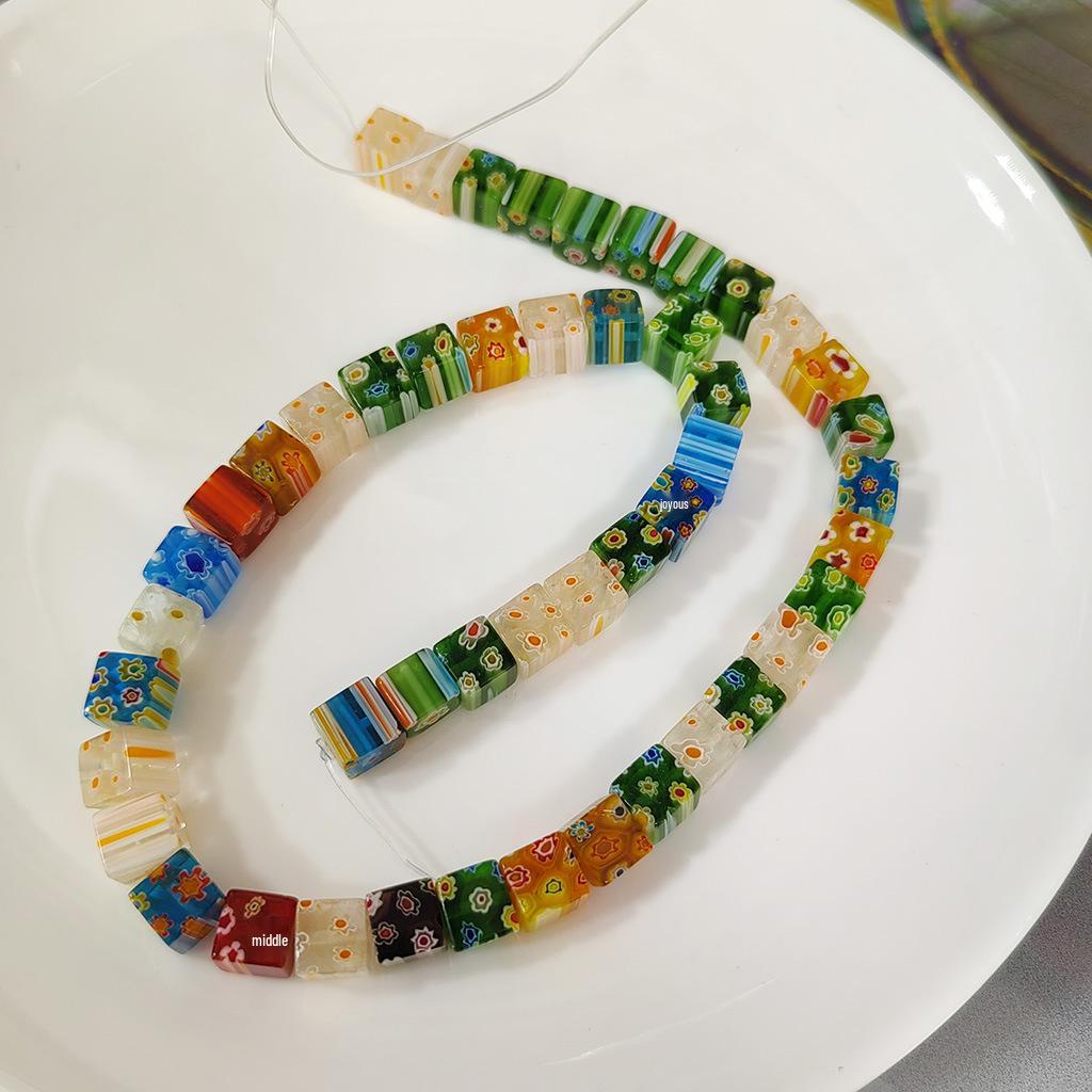 

Стеклянные бусины-цветы миллефиори: Красочные аксессуары для украшений ручной работы для самостоятельного изготовления браслетов, ожерелий, серег