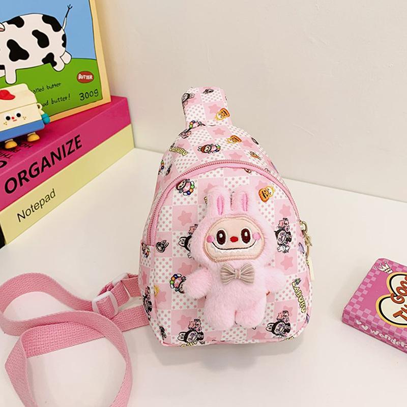 Kawaii Labubu Messenger Bag Kreslený Roztomilý Batoh pro Základní Školu The Monster Labubu Dárky pro Mateřskou Školu Dětská Taška přes Rameno