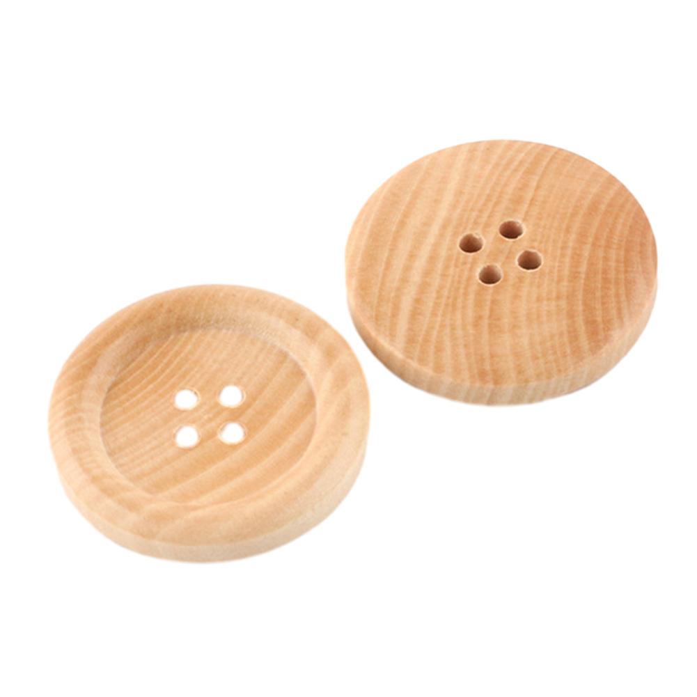 20PCS Natural Wood Tone Round Buttons 4 Holes Each for Sewing DIY Crafts and Garment Embellishment Lightweight and Ready to Use
