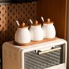 Moisture-Proof Ceramics Seasoning Jars with Spoon Condiment Jar Spice Containers  Kitchen