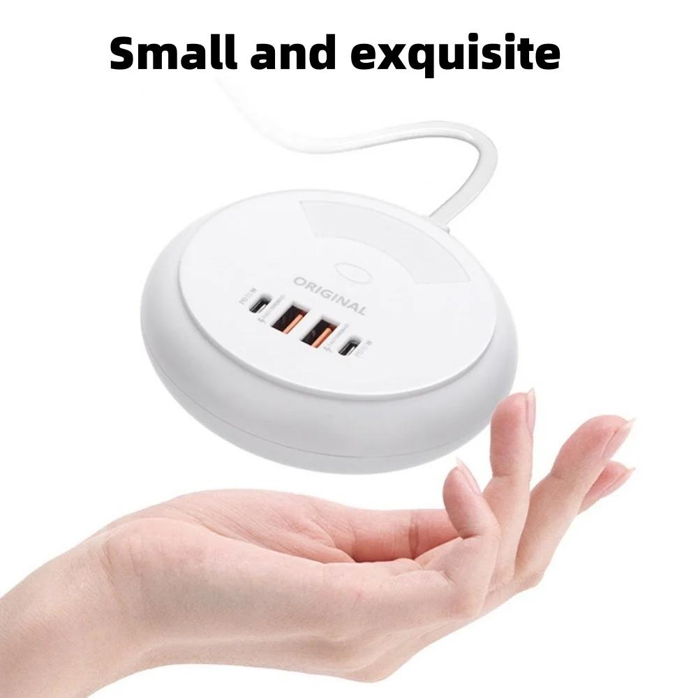 Caricatore Rapido USB PD 35W 4IN1 QC 3.0 Ricarica Rapida Luce LED Touch Tipo-C Spina EU UK US Adattatore di Alimentazione da Tavolo Per Iphone Samsung