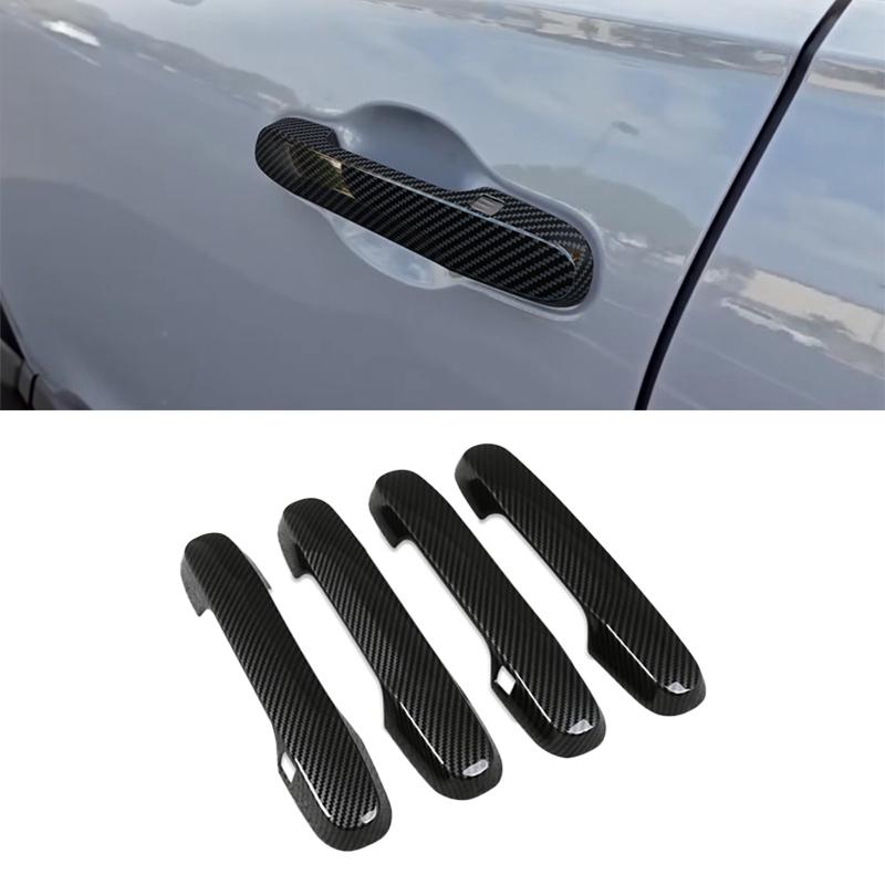 For Honda Pilot  2024 2025 2026 ABS CarbonFiber Black Car door handle bowl pull cover door bowl sticker Exterior Accessories ABS CarbonFiber