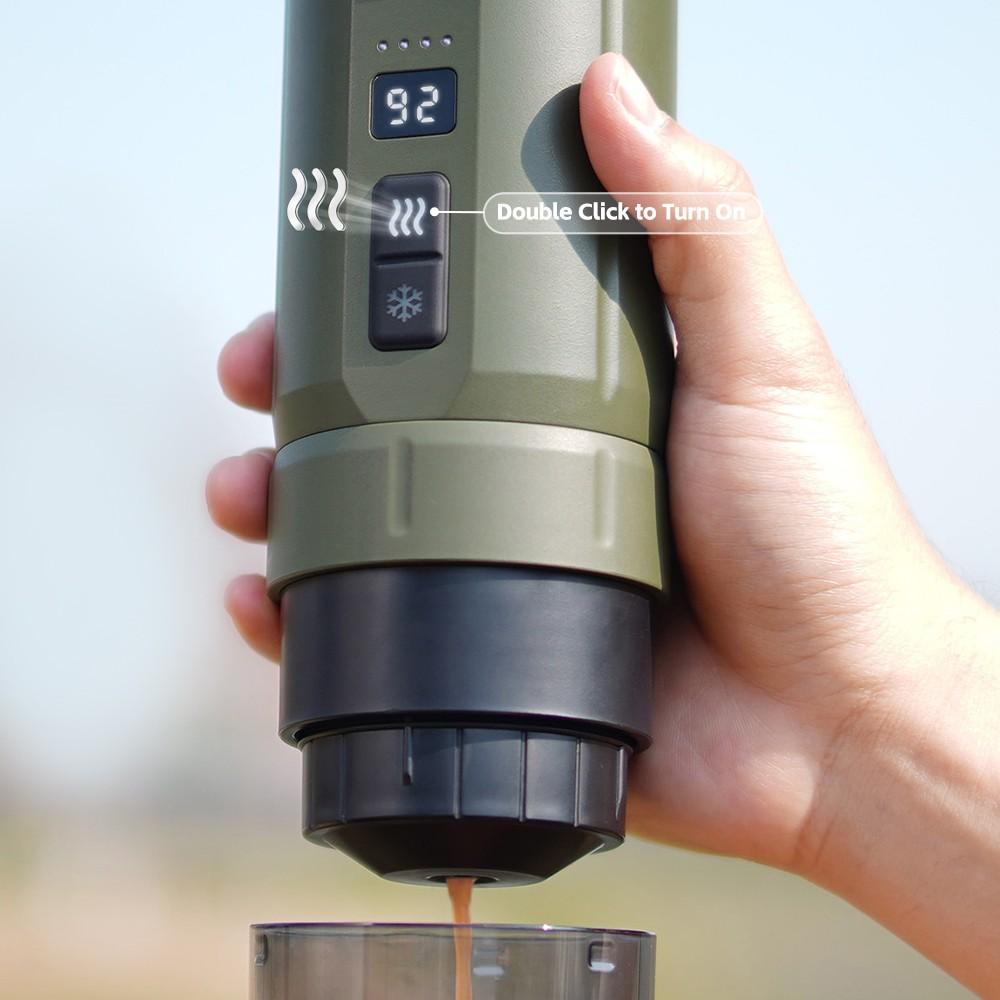HIBREW H4C Portable Espresso Maker, Handheld Manual Coffee Machine for Camping, Travel & Home Use, Green - Classic