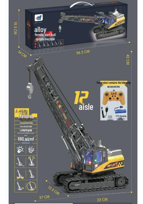 New Remote Control Alloy Excavator Toy for Kids Ages 3-8 - Engineering Vehicle Simulation