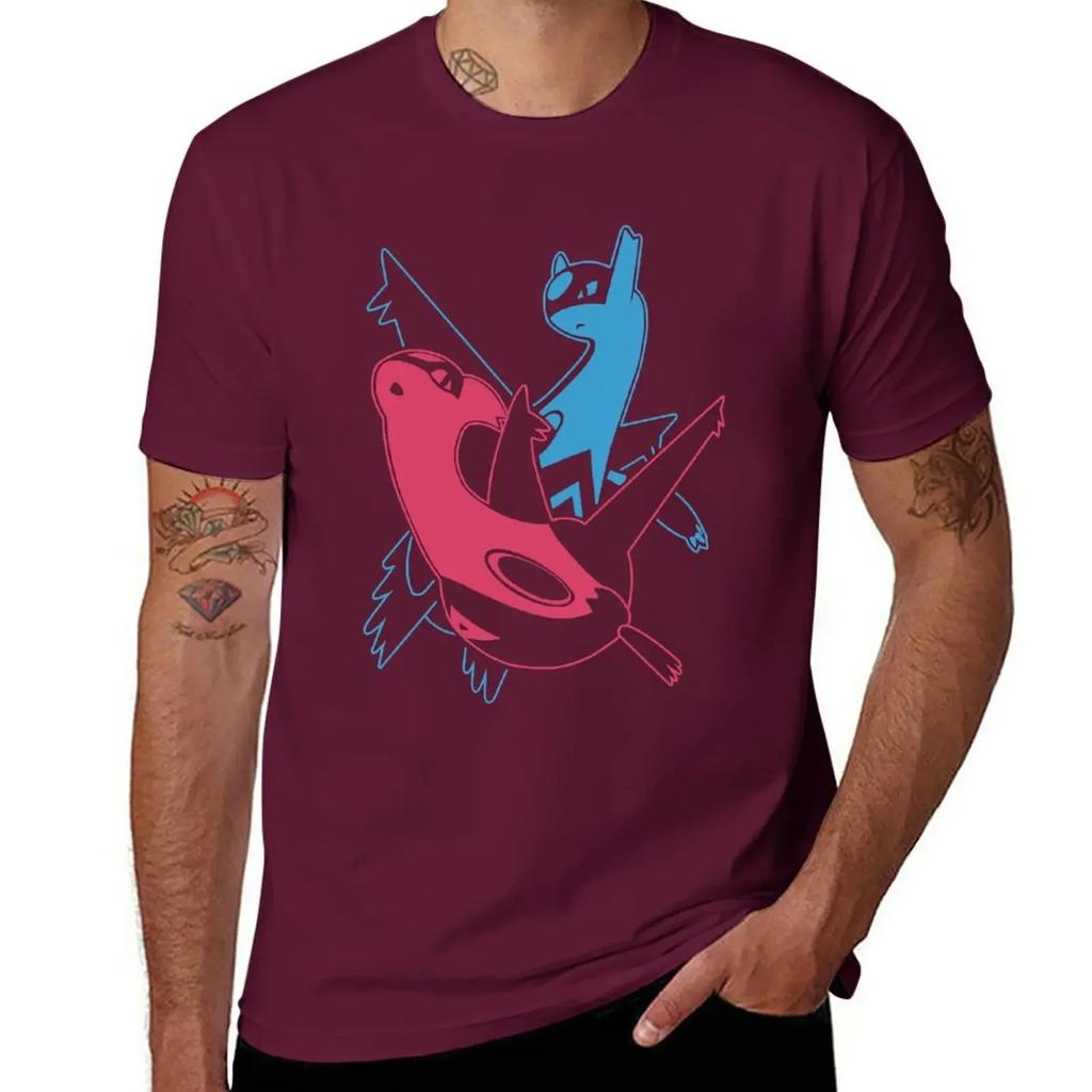 One Song Cute Eon Duo Latios and Latias - Pkmn Go Cute Gifts T-Shirt Blouse Clothes for Men Imagination Connecting Summer Tops